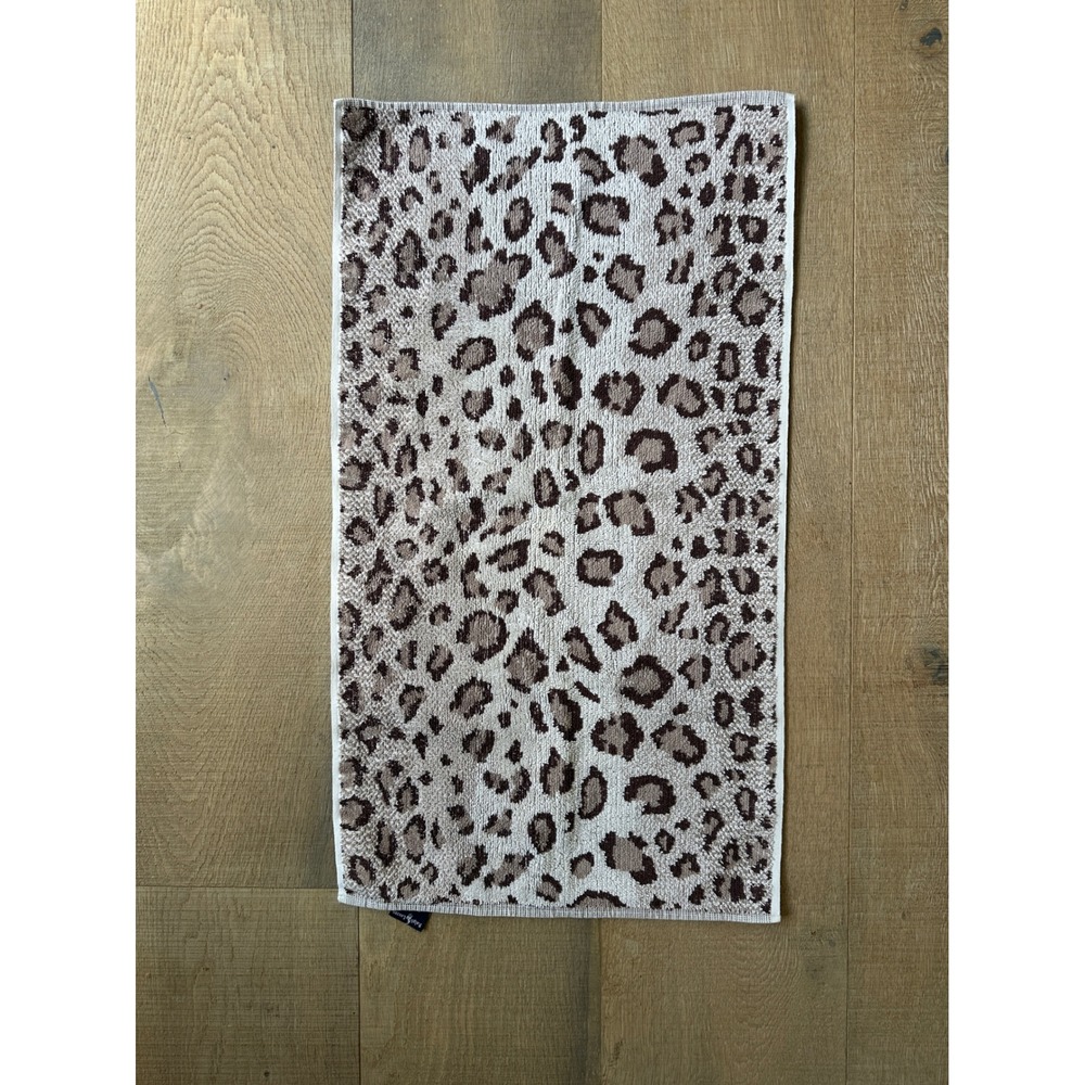 Vintage Ralph Lauren Leopard Print Hand Towel Cotton Made in USA 28x16 Brown Tan